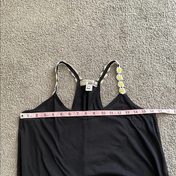Black and Yellow Open Back Tank Top With Floral Straps | Medium - Picture 6 of 8